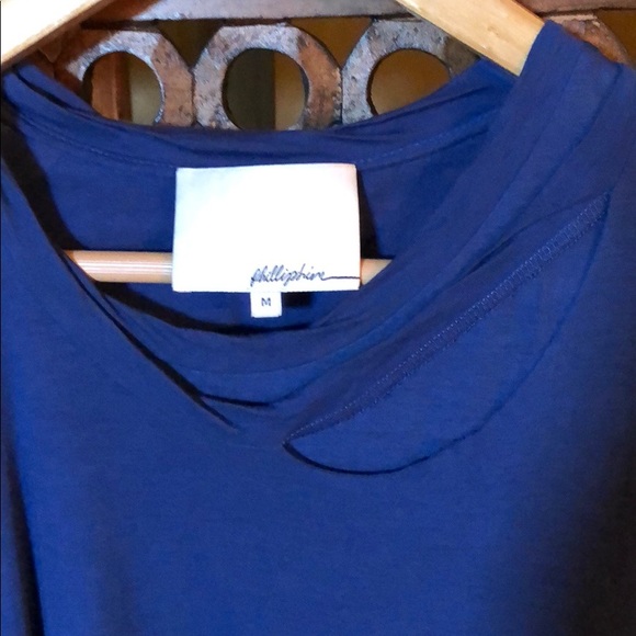 Phillip Lim Blue Distressed Double Layer Tee - Picture 4 of 4